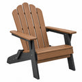 Fotel ogrodowy Adirondack 79 x 83 x 98 cm z tworzywa sztucznego brązowy/czarny z podłokietnikami